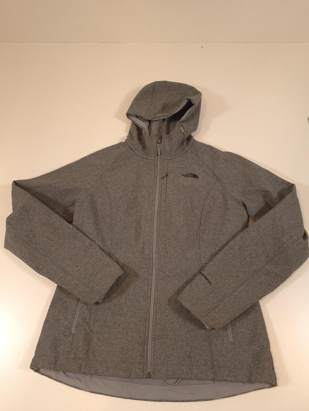 The North Face Jacket Womens Medium Gray WindWall Hooded Softshell Full Zip